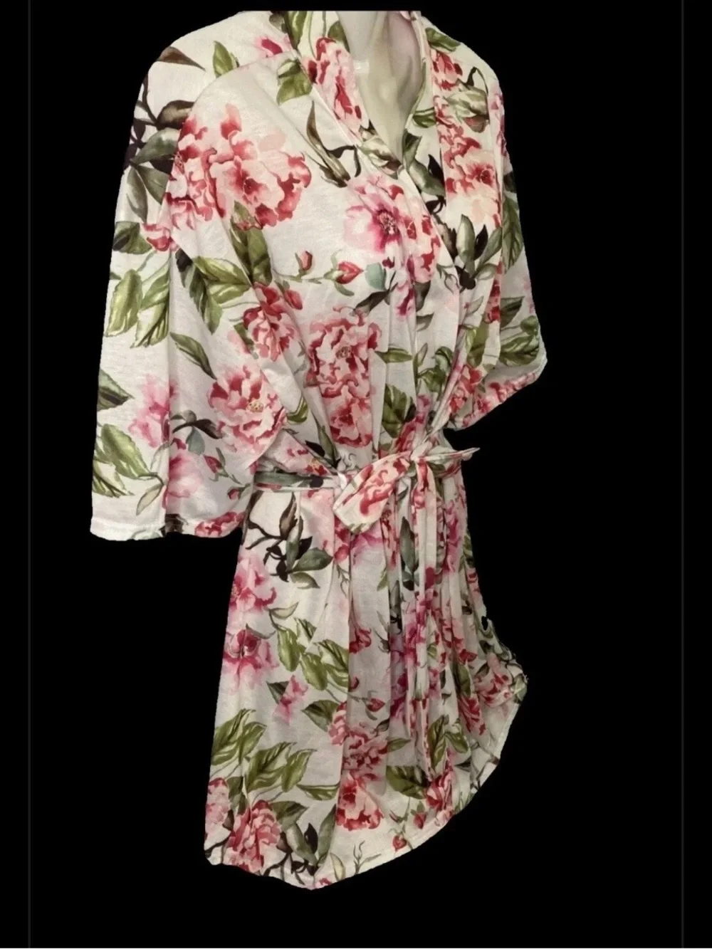 Show Me Your Mumu Pink Floral Kimono Robe O/S Coquette Regency Bridal